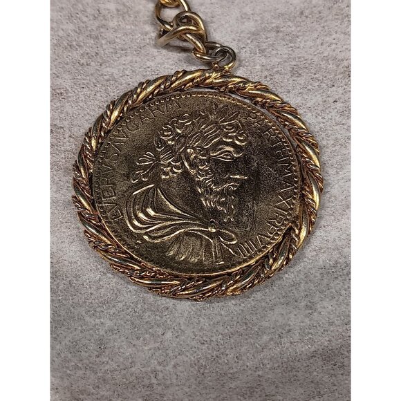 Womens Belt Multi-Chain Belt Ancient Roman Empire Coin Medallion Horse Carriage